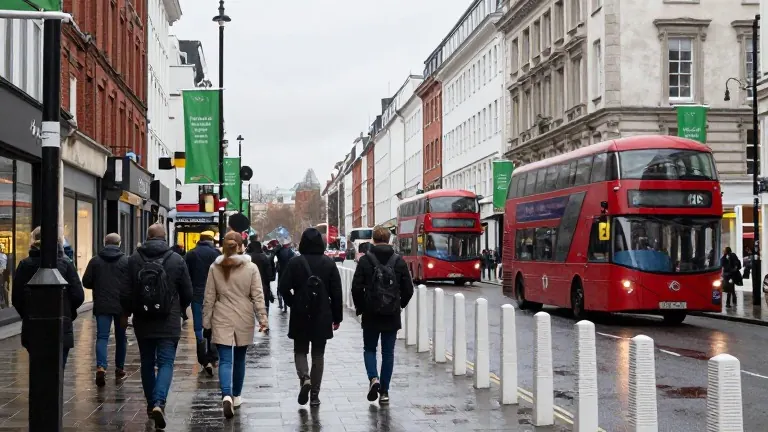 Illustration for: Oxford Street bans vehicles from 1.2 miles of roadway
